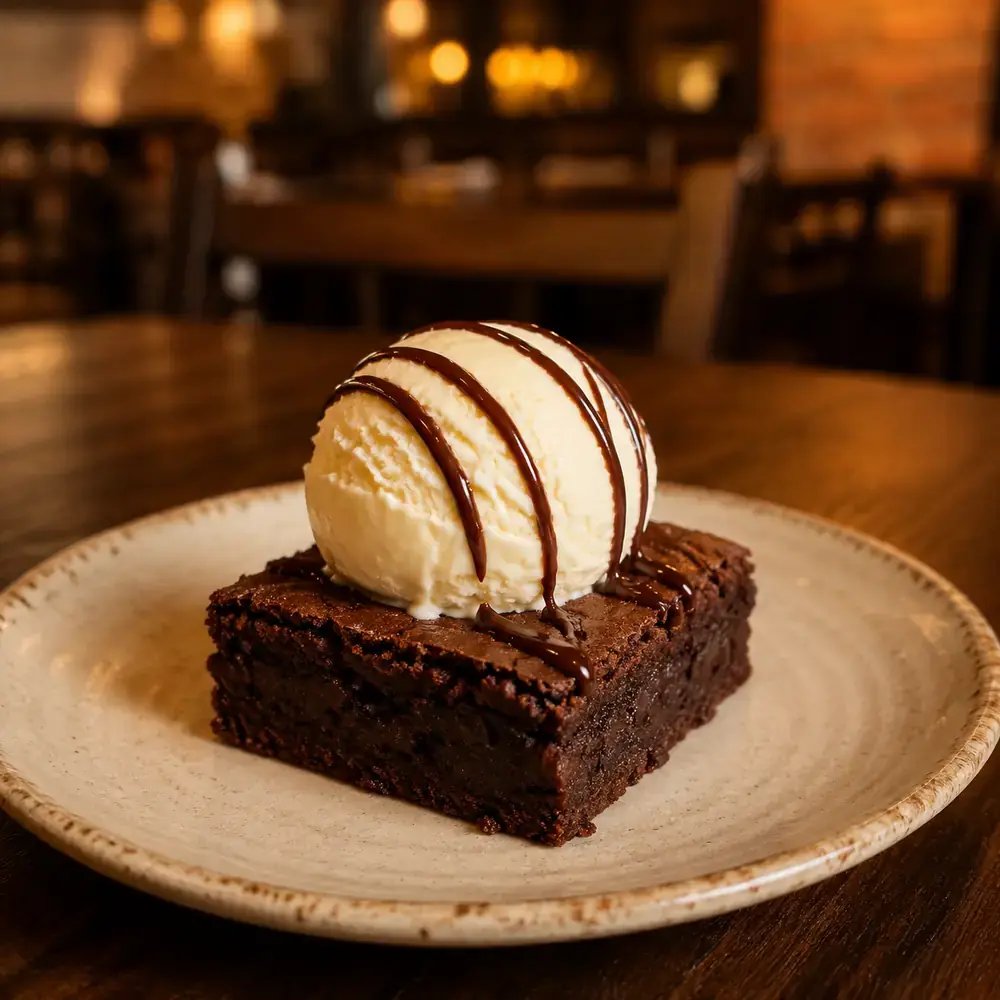 Brownie con helado