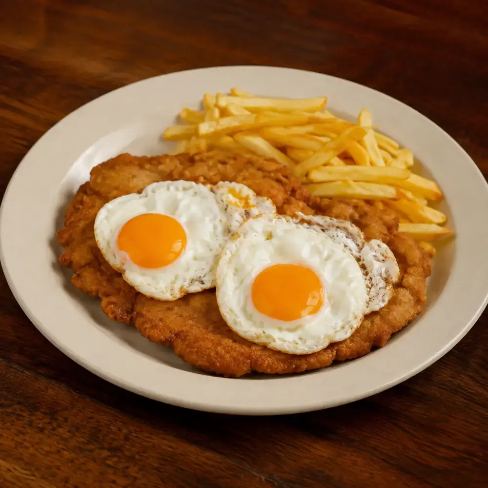 Milanesa de pollo a caballo