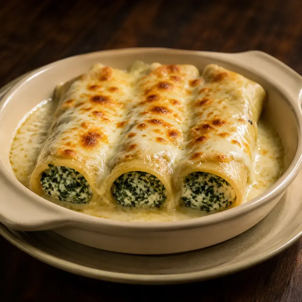 Canelones de espinaca y ricota
