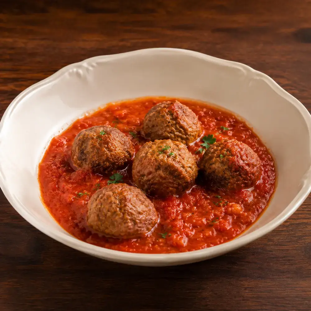 Salsa roja con albóndigas