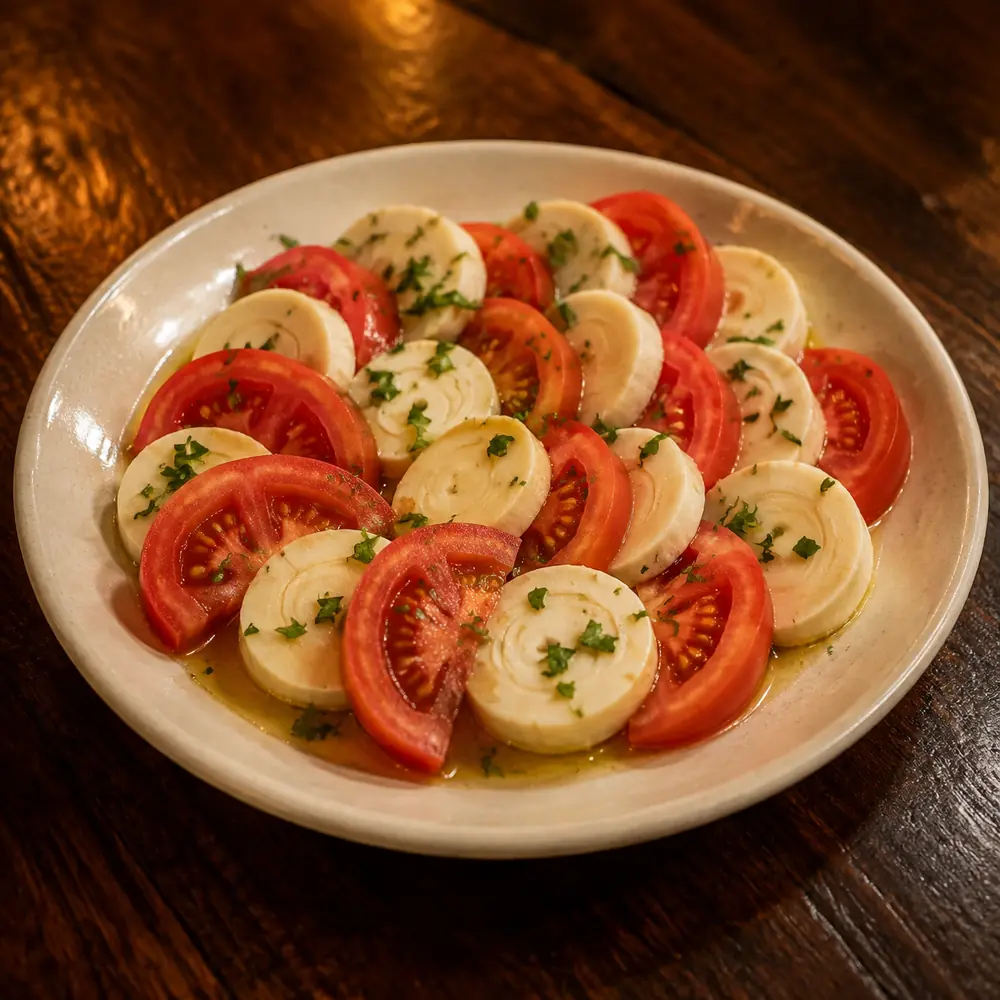 Palmito y tomate