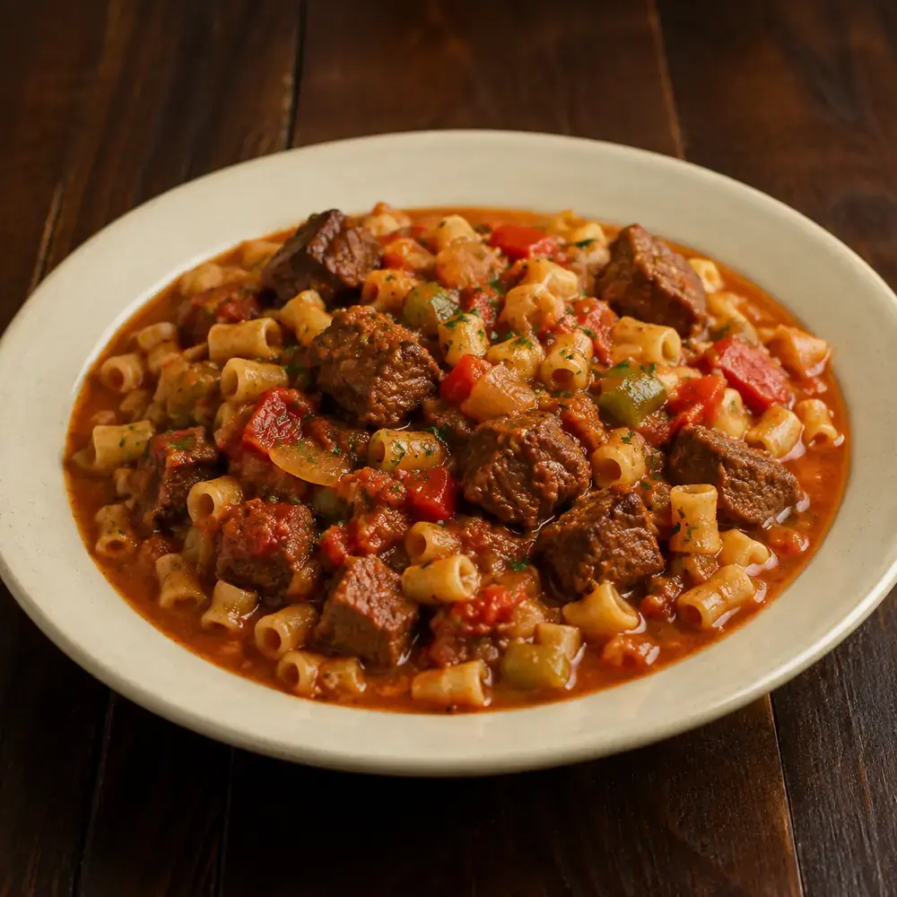 Guiso de arroz o fideos con colita de cuadril